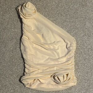 Sunday in Brooklyn Cream One-Shoulder Dress